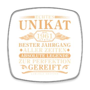 1961 Vintage Born Vintage 65 Years - Square fridge magnet - white - Front
