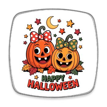 Kuschelige Kürbisfreunde Halloween - Viereckiger Kühlschrankmagnet - Weiß - Vorne