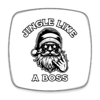 Merry Christmas design with Santa Claus motif - Square fridge magnet - white - Front