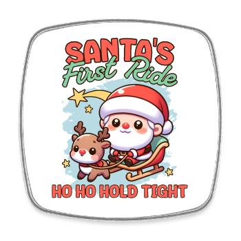 Nikolaus und Weihnachtsmann Design für XMAS Fans - Viereckiger Kühlschrankmagnet - Weiß - Vorne