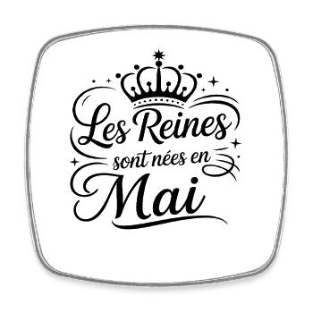 Les Reines sont nées en mai Anniversaire - Magnet carré - blanc - Devant