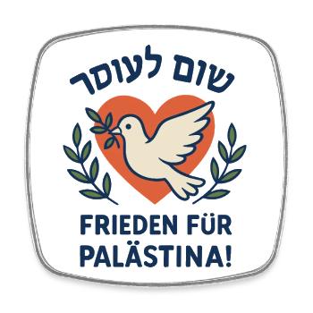 Frieden für Palästina - Viereckiger Kühlschrankmagnet - Weiß - Vorne