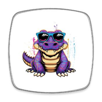 Crocodile Caïman Alligator Lézards Reptile Crocodile - Magnet carré - blanc - Devant