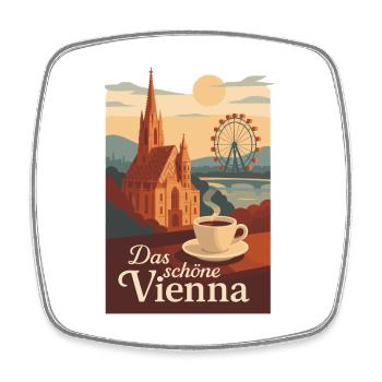 Das schöne Wien Poster - Viereckiger Kühlschrankmagnet - Weiß - Vorne