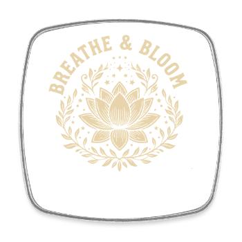 Blühen und Wachsen Lotusblume Botanisches Design - Viereckiger Kühlschrankmagnet - Weiß - Vorne