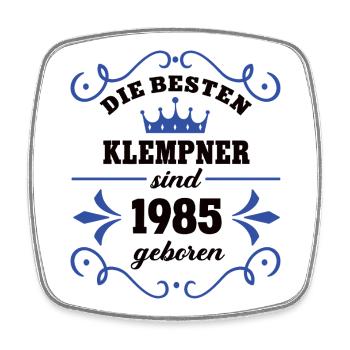 Plombier Anniversaire Vintage 1985 Collègue Né - Magnet carré - blanc - Devant
