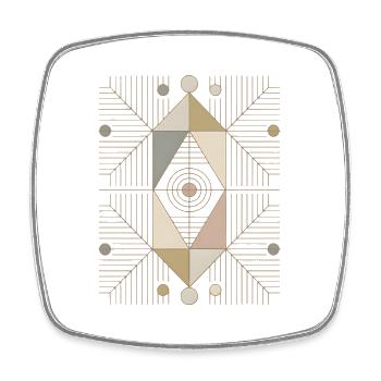 Abstract Geometric - Square fridge magnet - white - Front