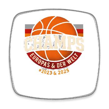 Basketball Champs Deutschland Basketballer  - Viereckiger Kühlschrankmagnet - Weiß - Vorne