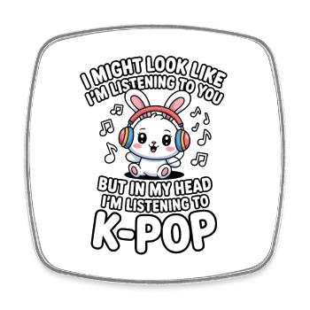 K-Pop Drôle Corée Musique Anime - Magnet carré - blanc - Devant