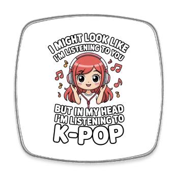 K-Pop Drôle Corée Musique Anime - Magnet carré - blanc - Devant