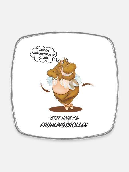 Endlich! Mein Winterspeck ist weg – Humor Shirt - Viereckiger Kühlschrankmagnet - Weiß
