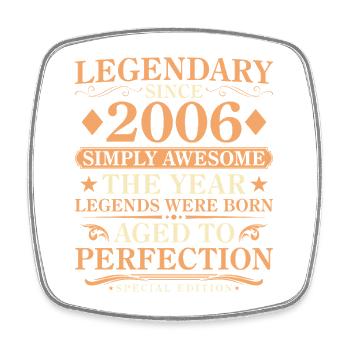 Vintage 2006 Born - Vintage 20th Birthday - Square fridge magnet - white - Front