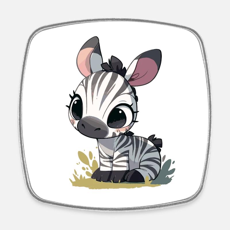 Zebras Zebra - Viereckiger Kühlschrankmagnet - Weiß
