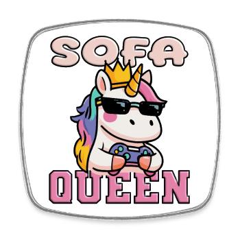 Einhorn die Sofa Queen - Viereckiger Kühlschrankmagnet - Weiß - Vorne