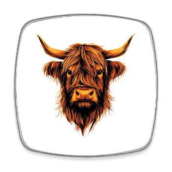 Cow Highland Cow Highland Cattle Cattle Farm Cows - Square fridge magnet - white - Front
