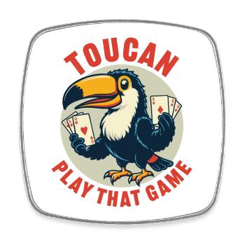 Toucan joue à ce jeu - Magnet carré - blanc - Devant
