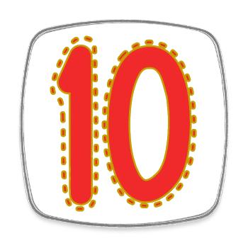 10. 10 YEARS. 10th ANNIVERSARY. 10 YEAR ANNIVERSARY. - Square fridge magnet - white - Front