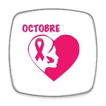 Rosa Oktober Herz Solidarität - Viereckiger Kühlschrankmagnet - Weiß - Vorne