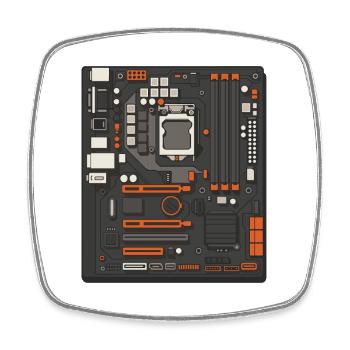 Motherboard Geek Humor For Tech Lovers - Square fridge magnet - white - Front