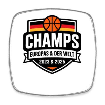 Basketball Champs Deutschland Basketballer  - Viereckiger Kühlschrankmagnet - Weiß - Vorne