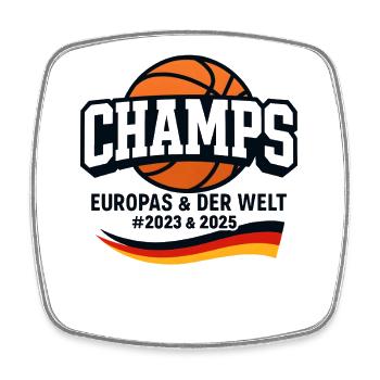 Basketball Champs Deutschland Basketballer  - Viereckiger Kühlschrankmagnet - Weiß - Vorne