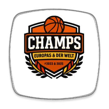 Basketball Champs Deutschland Basketballer  - Viereckiger Kühlschrankmagnet - Weiß - Vorne