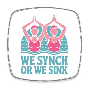 Synchronschwimmen Kunstschwimmen Wassersport - Viereckiger Kühlschrankmagnet - Weiß - Vorne