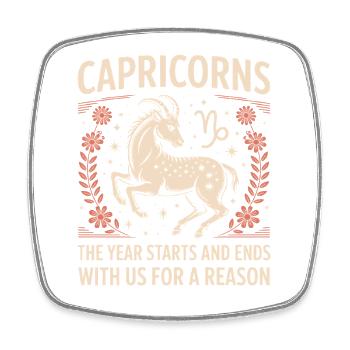 Signe du zodiaque Capricorne - Magnet carré - blanc - Devant