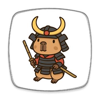 Samurai Capybara – Mutig & Gelassen ⚔️🦫 - Viereckiger Kühlschrankmagnet - Weiß - Vorne