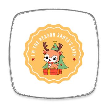 Funny Reindeer Outfit for Christmas Party - Square fridge magnet - white - Front