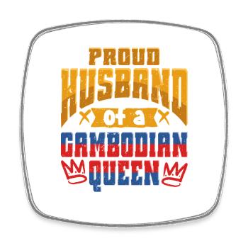 Cambodia Cambodian Husband - Square fridge magnet - white - Front