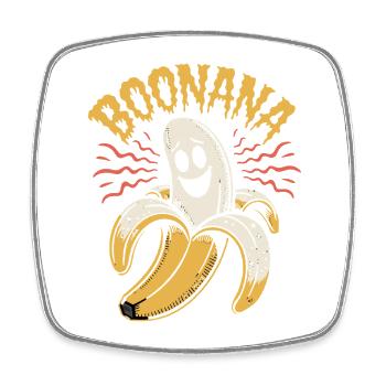 Boonana Banana Ghost Halloween Jeu de mots pour - Magnet carré - blanc - Devant