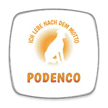 Was würde Podenco tun Spanischer Windhund - Viereckiger Kühlschrankmagnet - Weiß - Vorne