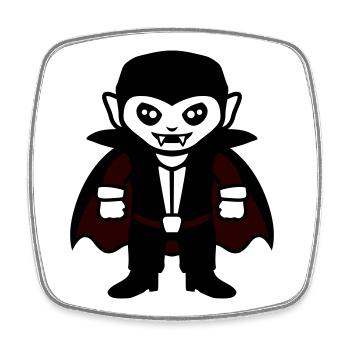 Costume mignon de Vampire Evil Dracula pour Halloween - Magnet carré - blanc - Devant