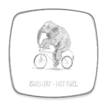 Burn Fat – Not Fuel   Lustiger Fahrrad Elefant - Viereckiger Kühlschrankmagnet - Weiß - Vorne