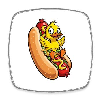 Süße Ente Rutsche Spielplatz Cartoon Fast Food  - Viereckiger Kühlschrankmagnet - Weiß - Vorne