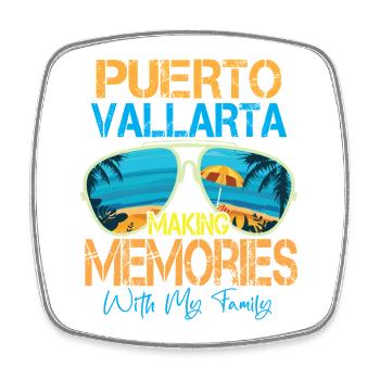 Puerto Vallarta making memories  - Square fridge magnet - white - Front