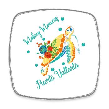 Souvenirs de vacances à Puerto Vallarta - Magnet carré - blanc - Devant