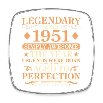 Vintage 1951 Born - Vintage 75th Birthday - Square fridge magnet - white - Front