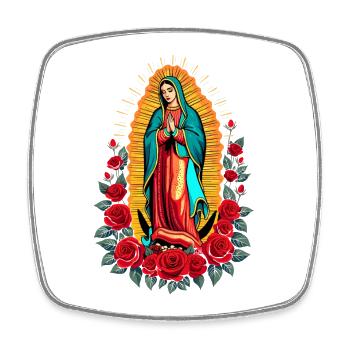 Guadalupe Mary Rosary - Square fridge magnet - white - Front