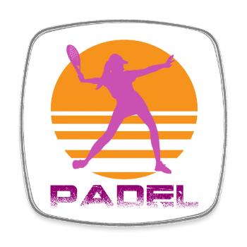 Padel - Magnet carré - blanc - Devant