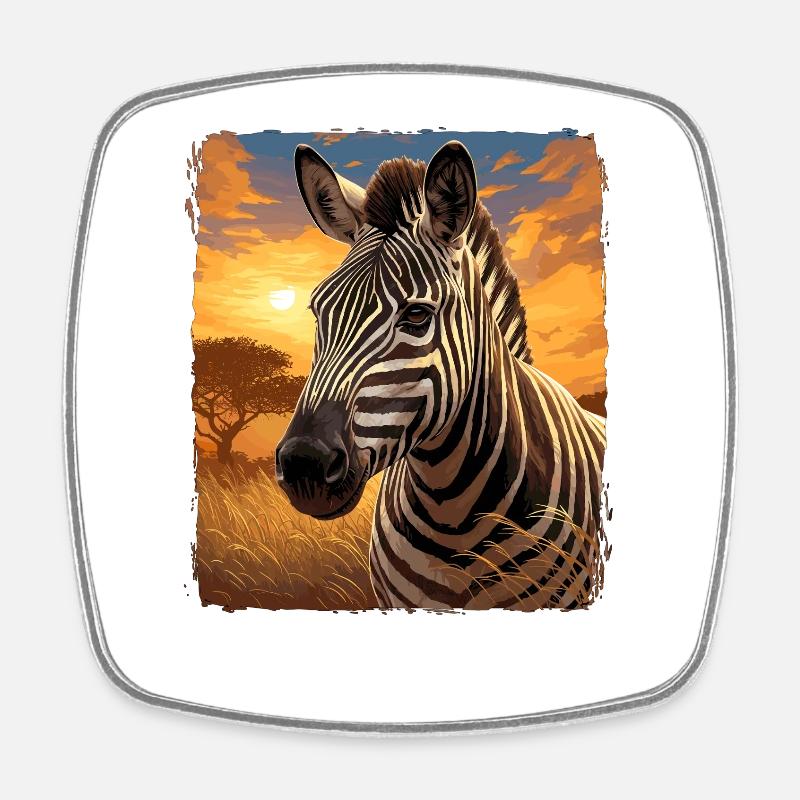 Zebras Zebra - Viereckiger Kühlschrankmagnet - Weiß