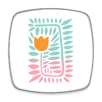 Gradient tulip - türkis - Viereckiger Kühlschrankmagnet - Weiß - Vorne