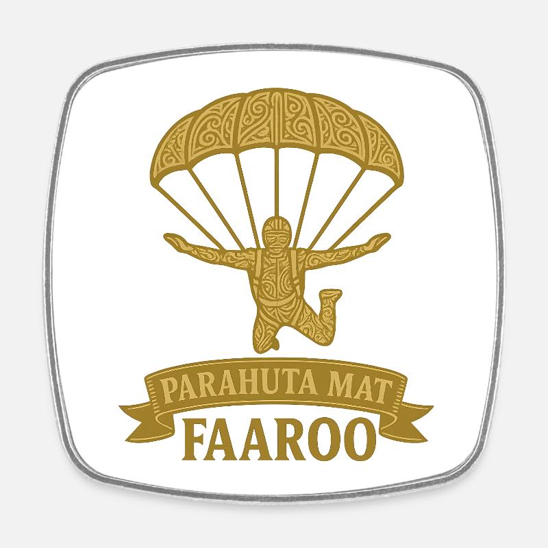 Tahitian Parachute - Square fridge magnet - white
