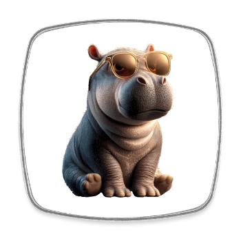 Nilpferd Flusspferd Mama Hippopotamus Cooles Hippo - Magnet carré - blanc - Devant