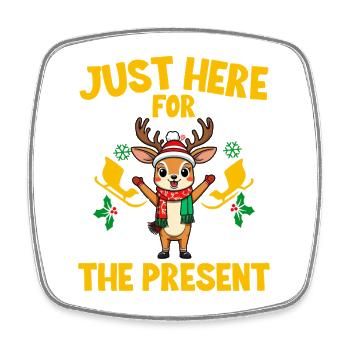 Nikolaus und Rentier Design für XMAS Fans - Viereckiger Kühlschrankmagnet - Weiß - Vorne