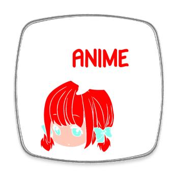 Anime Manga Otaku Kawaii Japan Cosplay Comic - Square fridge magnet - white - Front