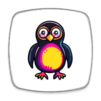 Penguin Halloween Zombie - Square fridge magnet - white - Front