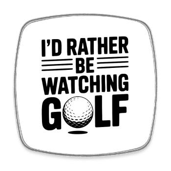 Ich schaue lieber Golf - Viereckiger Kühlschrankmagnet - Weiß - Vorne