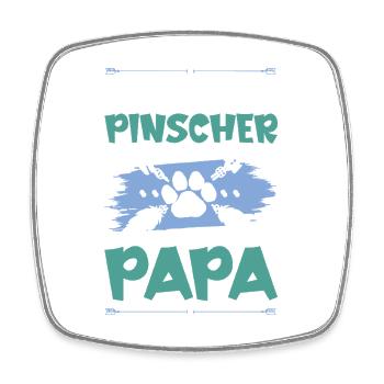 pinscher hunde papa - Viereckiger Kühlschrankmagnet - Weiß - Vorne